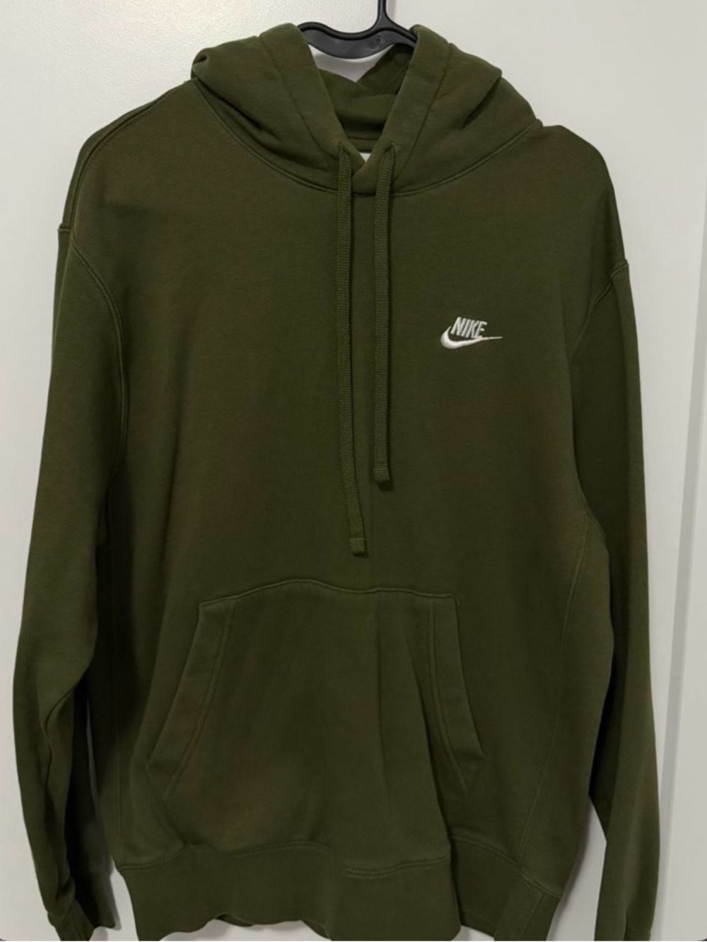 Nike Olive Green Hoodie with White Swoosh